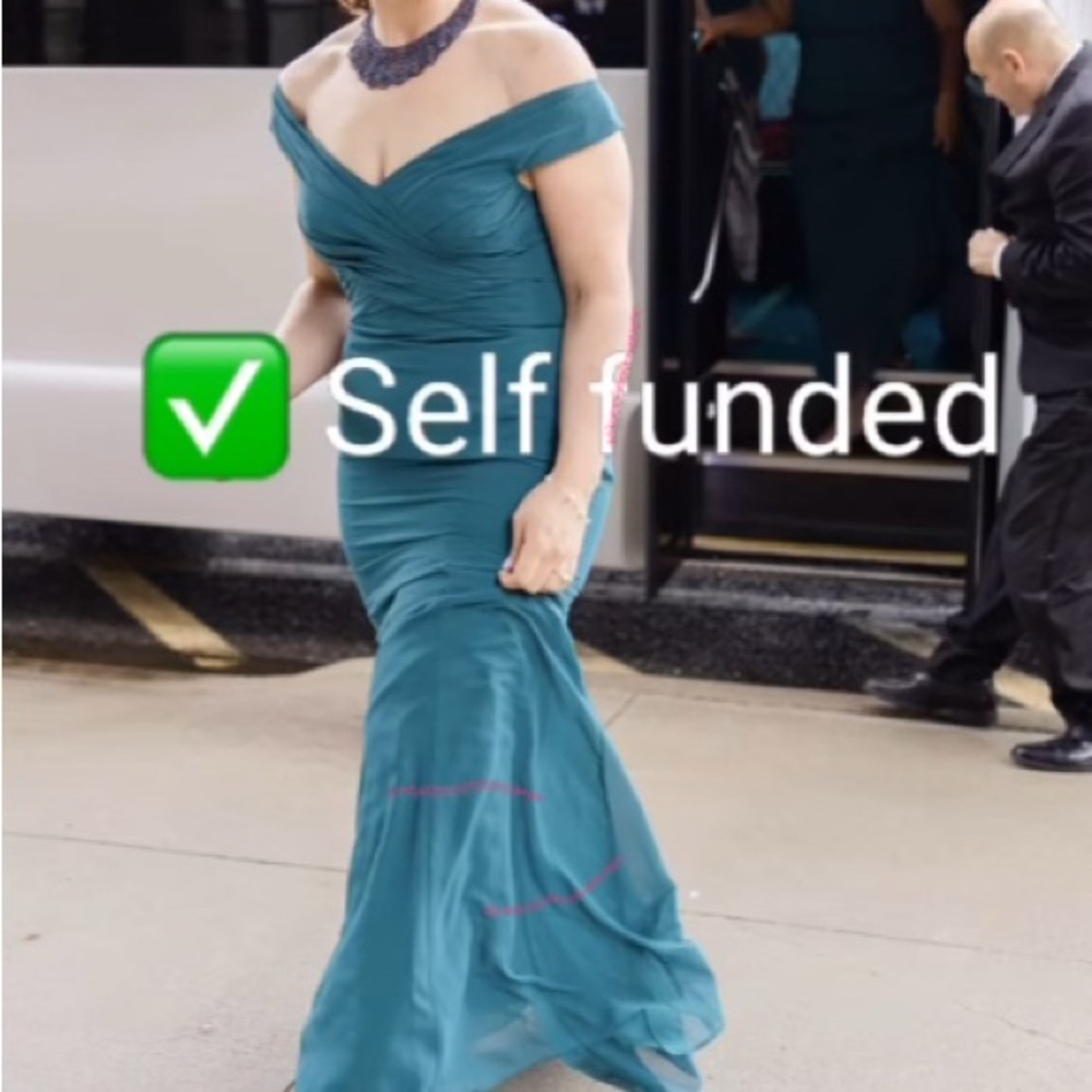 Elegant Teal Off-Shoulder Evening Gown